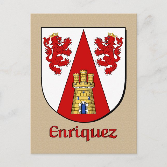 Enriquez Familie Heraldic Shield Postkarte (Vorderseite)