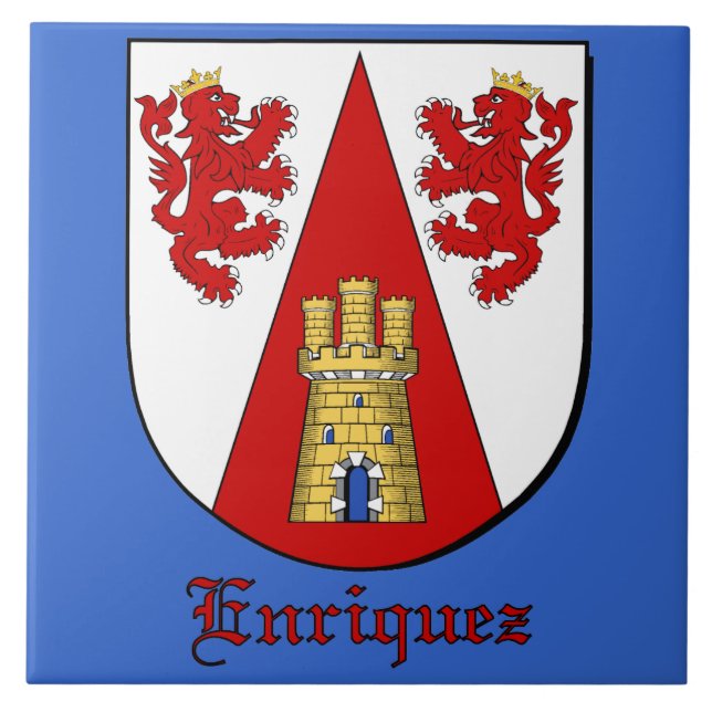 Enriquez Family Shield Decorative Tile Fliese (Vorderseite)