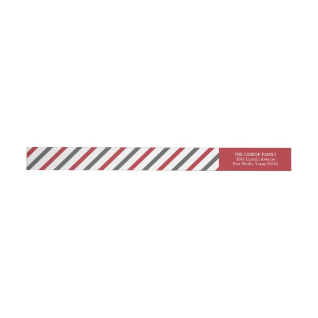 Enrouler rouge de rayure autour des étiquettes de (Individual)