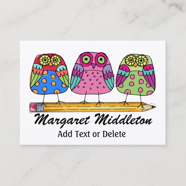 Enseignant / Carte de visite de l'éducation par SR (Devant)