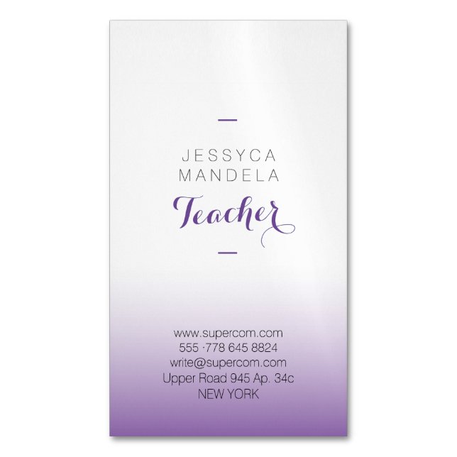 Enseignant Carte de visite magnétique (devant Vertical)