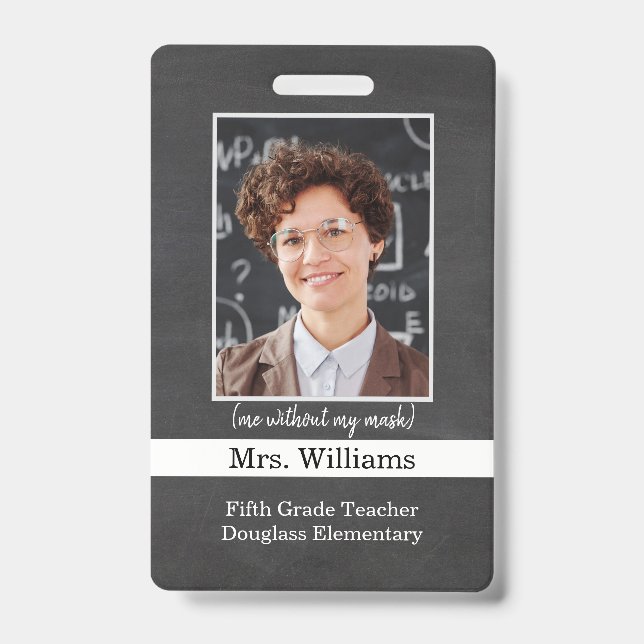 Enseignant de l'école élémentaire - photo ID Badge (Front)