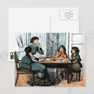 Enseignant et étudiants. Cartes postales vintage