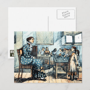 Enseignant et étudiants. Cartes postales vintage