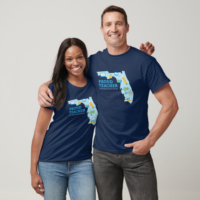 Enseignant Fier FLVS, T-shirt Florida (Marine) (Unisexe)