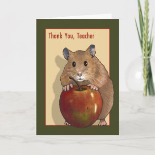 Enseignant Merci : Hamster mignon Avec Pomme Rouge