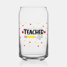 Enseignant Vie Mignonne École Can Glass Wrap