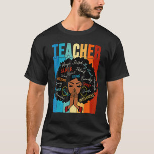 Enseignante noire afro T-shirt Mois de l'histoire