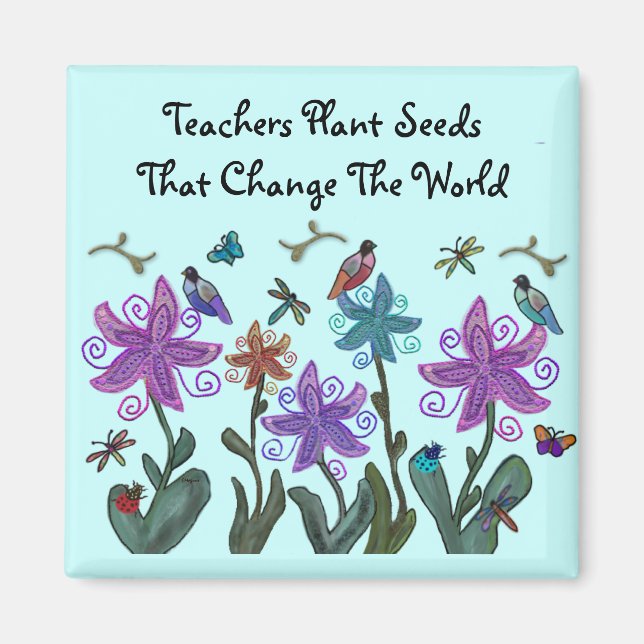 Enseignants Plante Graines Magnets (Devant)