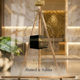 Enseigne acrylique personnalisée Hajj Mubarak Kaab