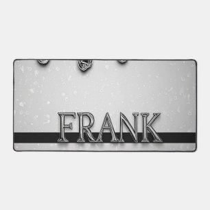 Enseigne chromée Frank avec gouttes de métal liqui