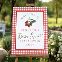 Enseigne de bienvenue pour Baby Shower Gingham Ber