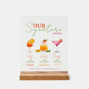 Enseigne de boissons de mariage personnalisées, En