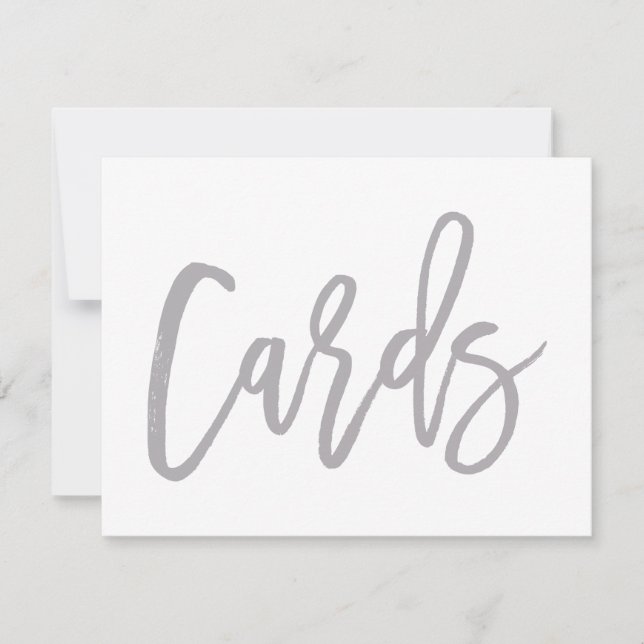 Enseigne de cartes de mariage argentées et élégant (Devant)