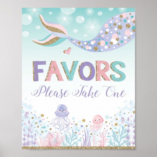 Enseigne de Faveurs de Sirène Décoration de Fête S (Devant)