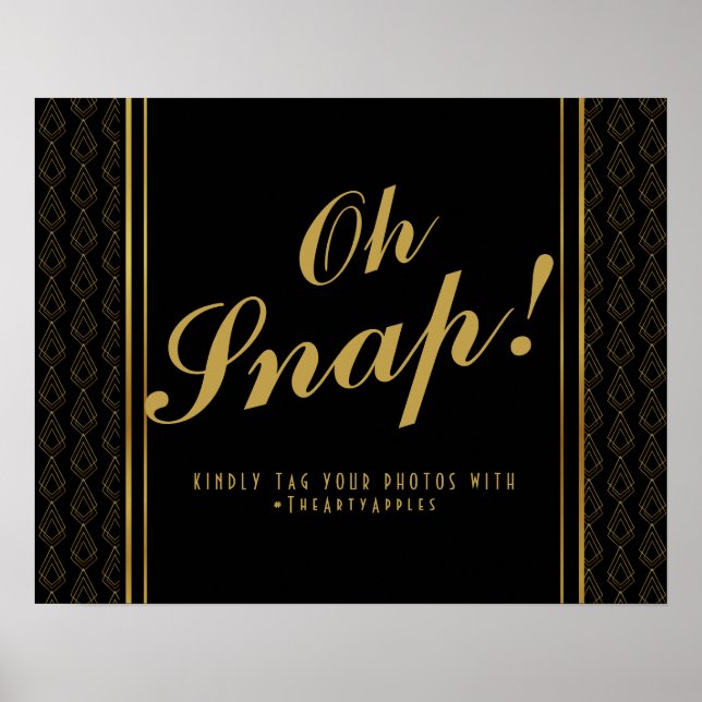 Enseigne de mariage art déco moderne oh snap hasht (Devant)