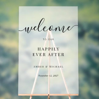 Enseigne de mariage en acrylique 'Heureux pour tou
