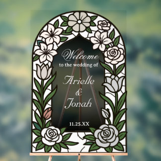 Enseigne de mariage en verre teinté élégant - Fabr