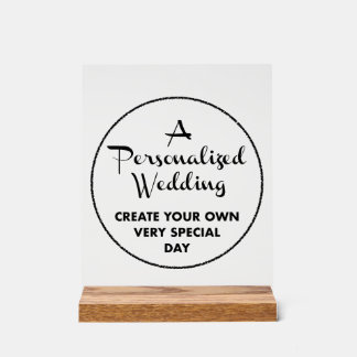 Enseigne de mariage personnalisée 10" x 8" en acry