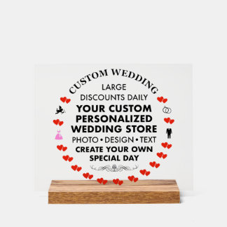 Enseigne de mariage personnalisée 8" x 10" sur sup