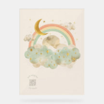 Enseigne de nurserie en acrylique | Lune endormie