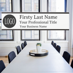 Enseigne de porte de bureau blanc Logo Plaque de n