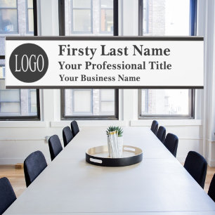 Enseigne de porte de bureau blanc Logo Plaque de n