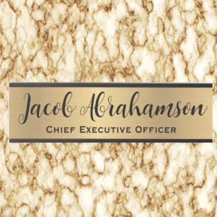 Enseigne de porte de bureau en faux or Plaque nomi