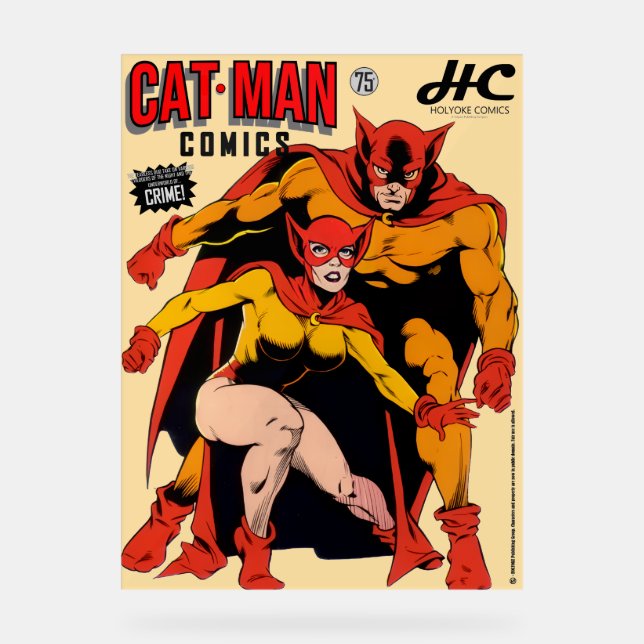 Enseigne en acrylique CAT-MAN Comics (Recto)