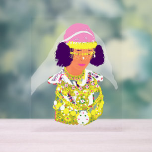 Enseigne en acrylique inspirée des costumes folklo