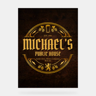 Enseigne en acrylique personnalisée pour bar à la