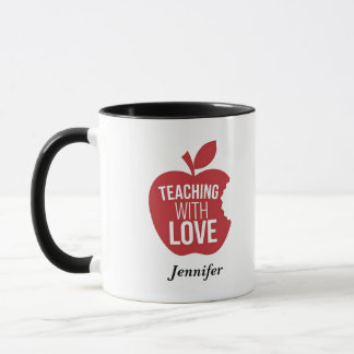 enseignement avec la tasse de l'enseignant amoureu