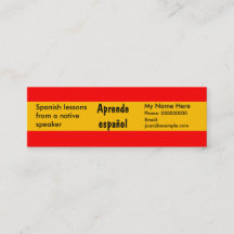 Enseignement de l'espagnol — Cartes publicitaires