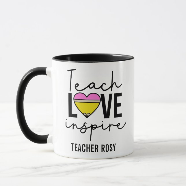 Enseigner l'amour Inspirer des Mugs d'enseignants  (Gauche)