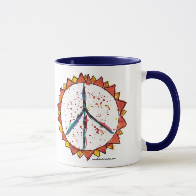 Enseignez la paix 15oz. Tasse (Droite)