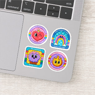 Ensemble autocollant badges de dessin