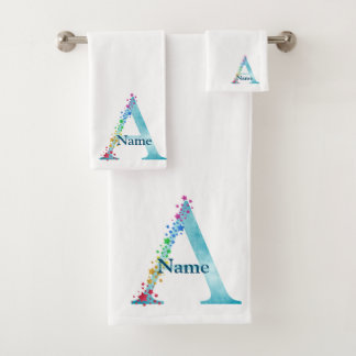 Ensemble-cadeau de bain à monogramme initial lettr