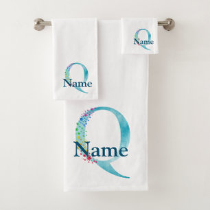 Ensemble cadeau de bain à monogramme lettre Q