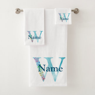 Ensemble-cadeau de bain à monogramme lettre W