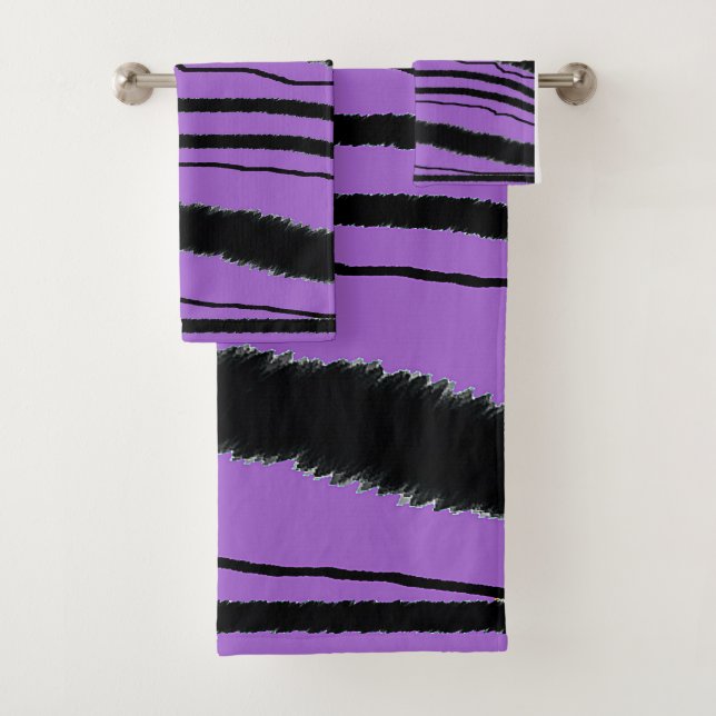 Ensemble Cadeau Imprimé Animal Violet Noir (En situation)
