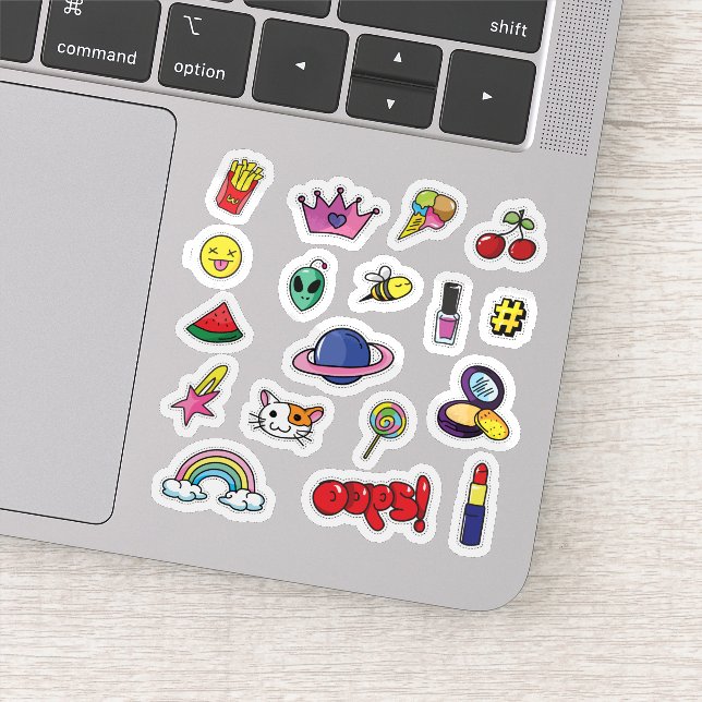 Ensemble d'autocollants de étiquette amusant (Détail)