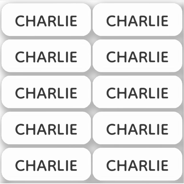 Ensemble de 10 étiquettes nominatives simples aux  (Devant)