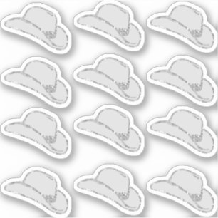 Ensemble de 12 autocollants de chapeau de cowgirl