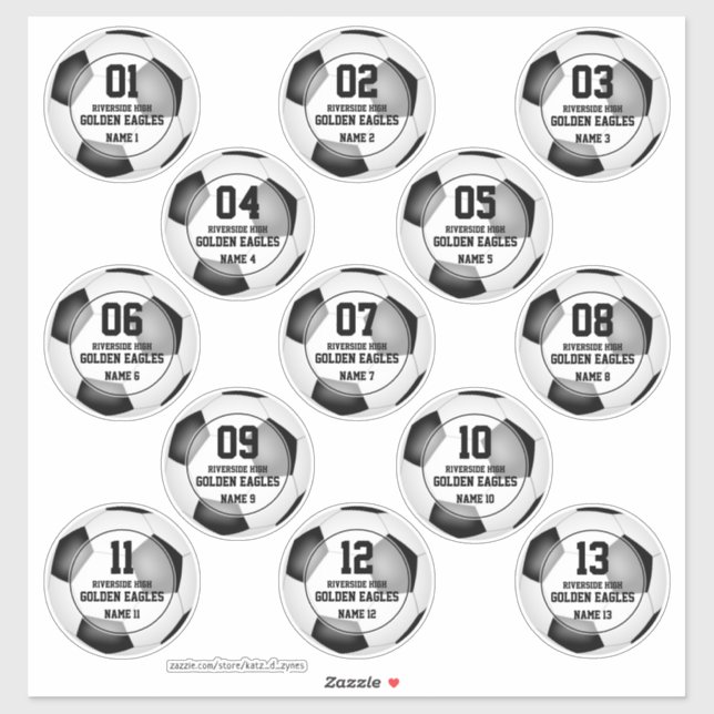 ensemble de 13 autocollants personnalisés (Feuille)
