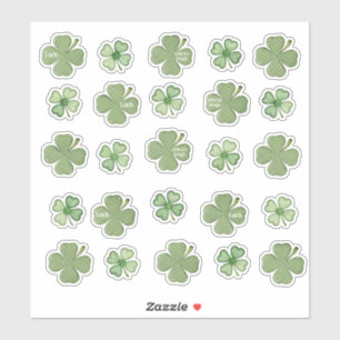 Ensemble de 25 Stickers Shamrock en vinyle tacheté