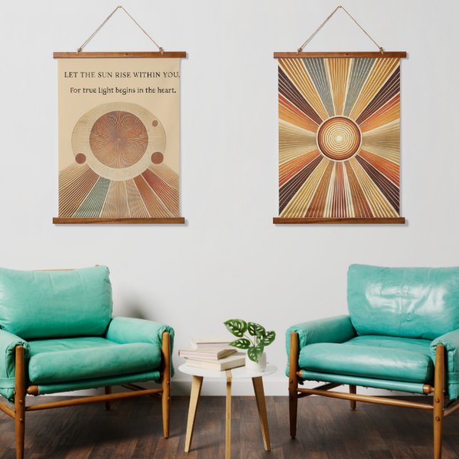 Ensemble de 2 Tapisseries murales géométriques en  (Salon)