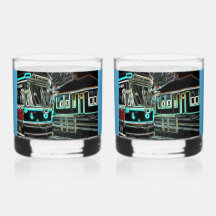 Ensemble de 2 verres CLRV Neon à roches imprimées