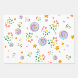 Ensemble de 3 feuilles plates de papier d'emballag