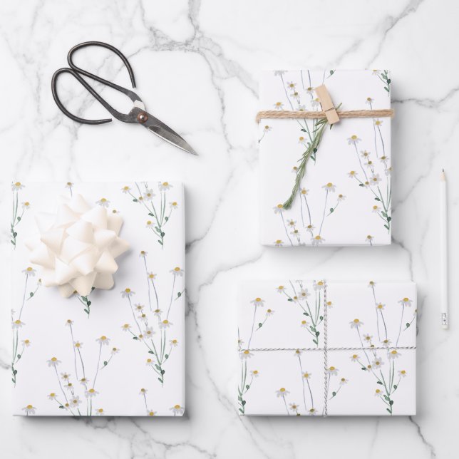Ensemble de 3 feuilles plates de papier d'emballag (Recto)
