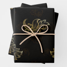 Ensemble de 3 feuilles plates de papier d'emballag